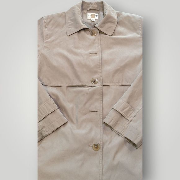 Gallery Women's L Khaki Tan Water Repellent Fully Lined Trench Coat - Picture 3 of 16